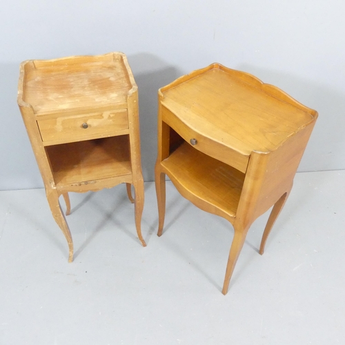 2204 - A matched pair of French walnut pot cupboards. Largest 67x70x29cm.