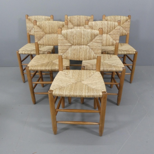 2092 - CHARLOTTE PERRIAND - A set of six Bauche No.19 style chairs with Prod Auth No. labels.... 