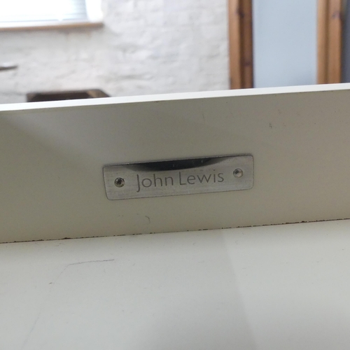 2213 - WITHDRAWN - JOHN LEWIS - A modern painted dressing table, with three frieze drawers and maker's labe... 