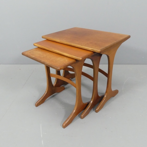 2222 - G-PLAN - a mid-century teak Fresco nest of three occasional tables. Largest 56x52x41cm.... 