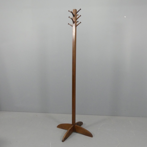 2224 - A mid-century teak hat and coat stand. Height 177cm.