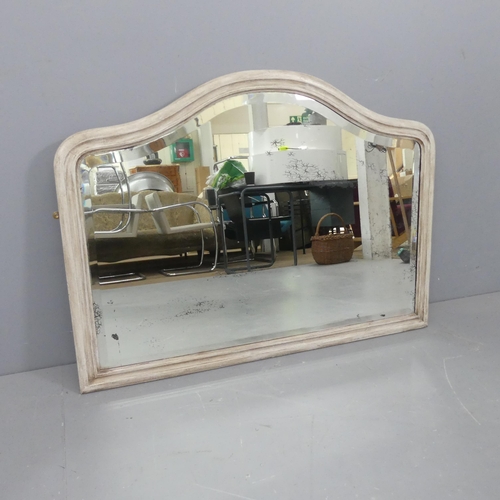 2269 - An antique continental painted pine wall mirror. 111x82cm.