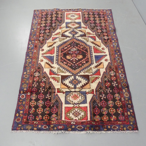 2320 - I blue-ground Hamadan rug. 185x123cm