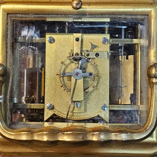 580 - *Description Change* A late 19th century French 8 day quarter repeater carriage clock by Roblin & Fi... 