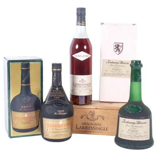 116 - 3 bottles of various Cognac, including a bottle of Larressingle Tresvieil Armagnac, boxed, a bottle ... 