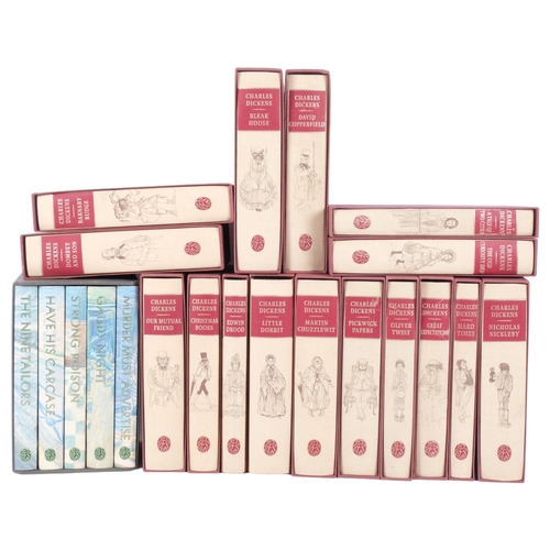 121 - CHARLES DICKENS - a folio collection of 13 various hardbound books, all with cases, titles to includ... 