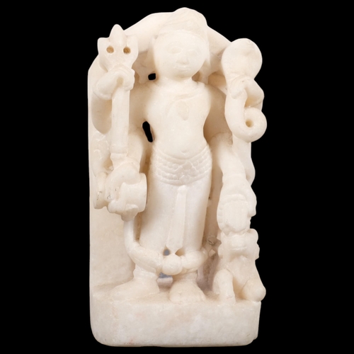 191 - An Indian carved white marble deity figure, H12cm