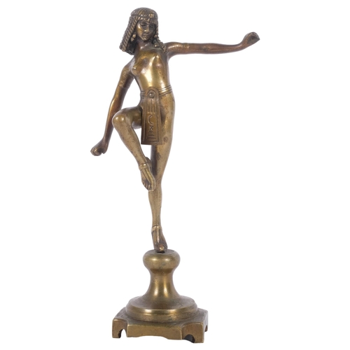 246 - An Art Deco style cast-bronze figure of an Egyptian dancing girl, H23cm