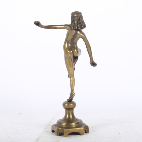 246 - An Art Deco style cast-bronze figure of an Egyptian dancing girl, H23cm