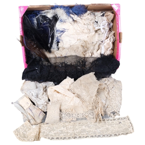 277 - A collection of various Antique linen and lace scraps, etc