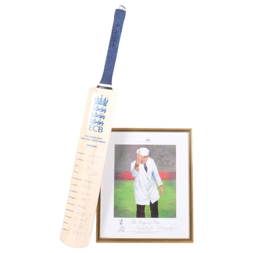 283 - CRICKET INTEREST - a cricket bat signed by the England Test Series Team 2007, including Michael Vaug... 