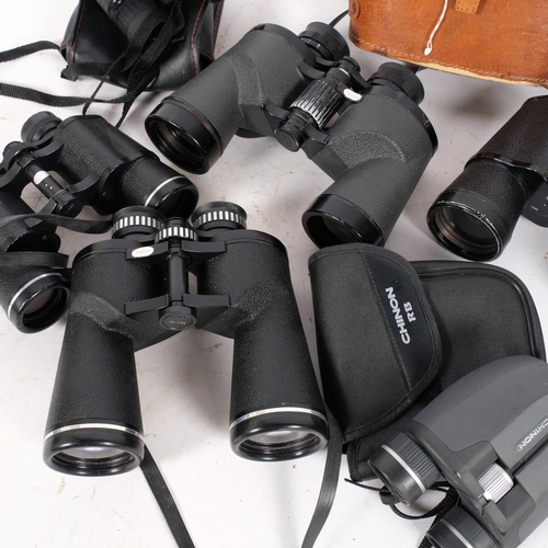 331 - A quantity of Vintage binoculars, including a pair of Zenith 7x50 field binoculars, Pentax 7x35 fiel... 