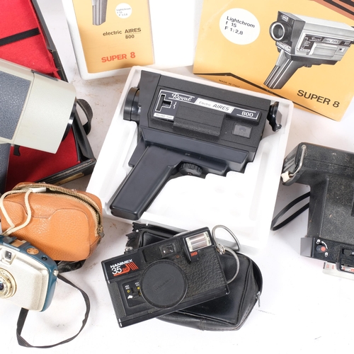 336 - A Royal Electric Aires 800 Super 8 hand-held cine camera, a Polaroid Colourpack 80, a GB Bell & Howe... 