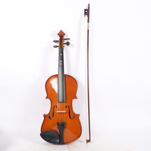 344 - A modern full-sized Chinese-made violin, model ACV30, in associated hardshell case, with bow and acc... 