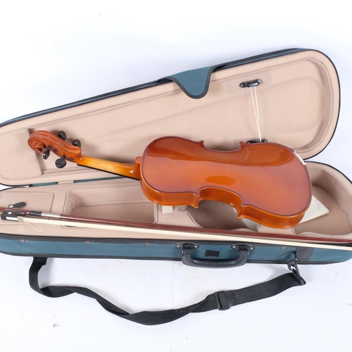 344 - A modern full-sized Chinese-made violin, model ACV30, in associated hardshell case, with bow and acc... 