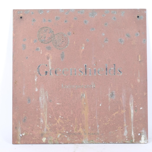 345 - A cast-iron square plaque, advertising 