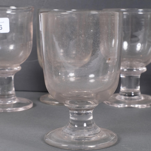 396 - A set of 4 Antique hand-blown goblets, H15cm