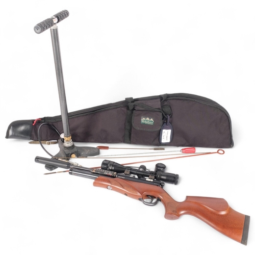 67 - A BSA Ultra SE .22 air rifle, serial no. US220124-MN, complete with a Hawke scope, air pump, and gen... 