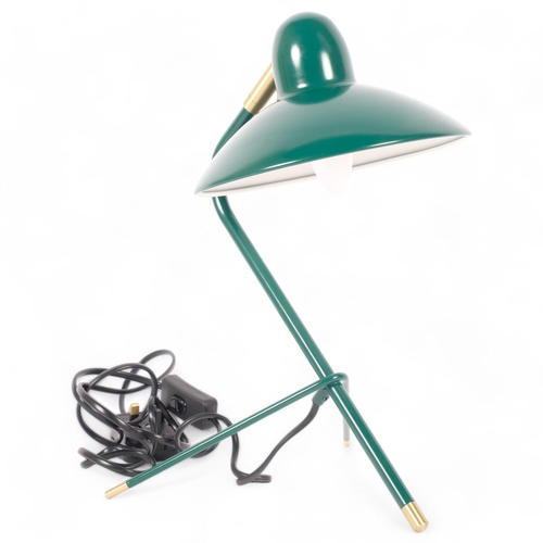 77 - An Arles table lamp, by Di Classe, green metal painted body, H36cm