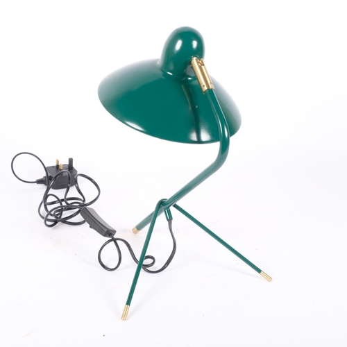 77 - An Arles table lamp, by Di Classe, green metal painted body, H36cm