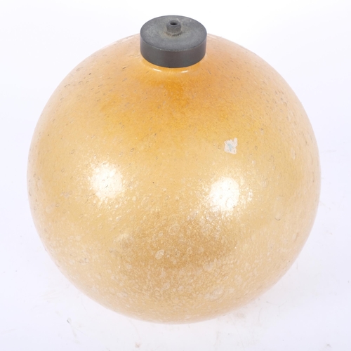 89 - A large 20th century amber glass table lamp base, H33cm