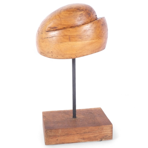 93 - A Vintage milliner's hat block on stand