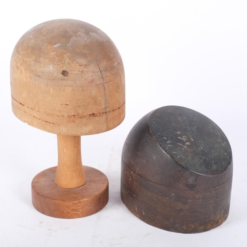 96 - 2 Vintage millinery hat blocks, including crown type (2)