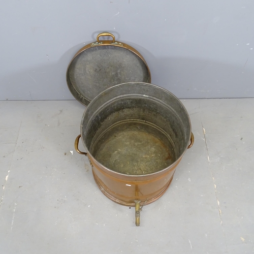 2978 - A copper hot water urn. 62x51cm.