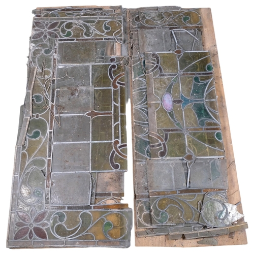 2831 - Four Victorian leadlight stained glass window panels, removed from Hellingly Hospital Chapel. A/F. E... 