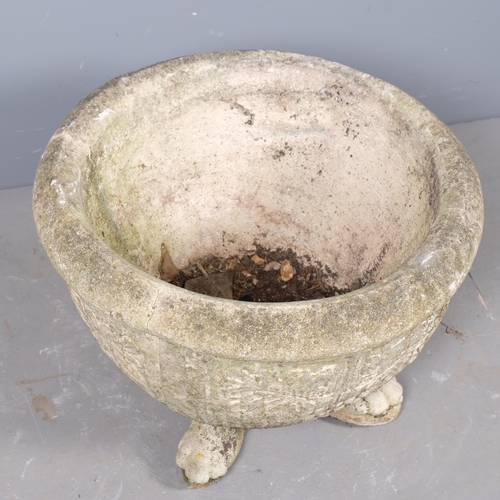 2836 - A Georgian style weathered concrete garden planter. 60x45cm