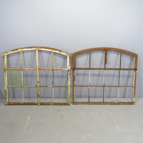 2883 - Two pairs of antique cast iron window frames. 110x97cm.