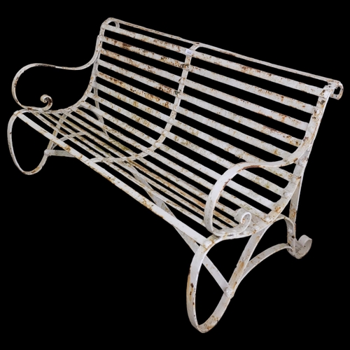 2932 - A Victorian strapwork garden bench. 152x85x80cm.