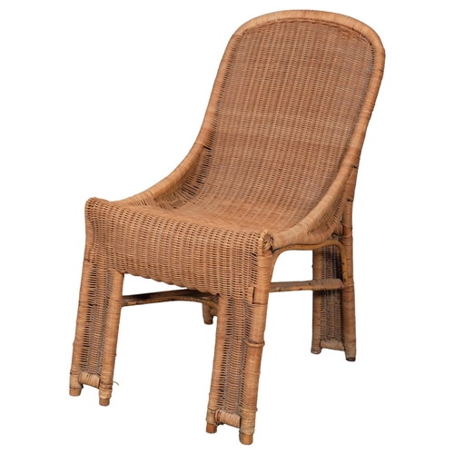 2950 - A mid-century French rattan chair in the manner of Louis Sognot