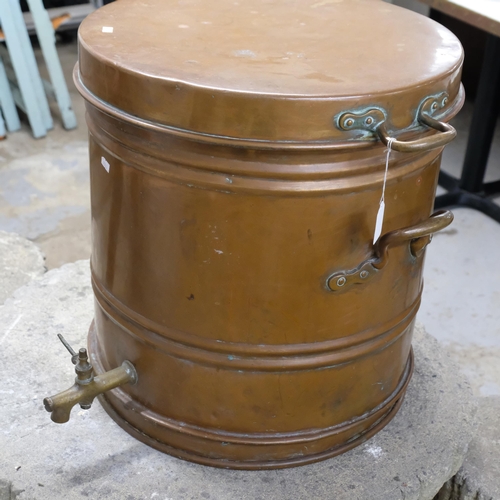 2978 - A copper hot water urn. 62x51cm.