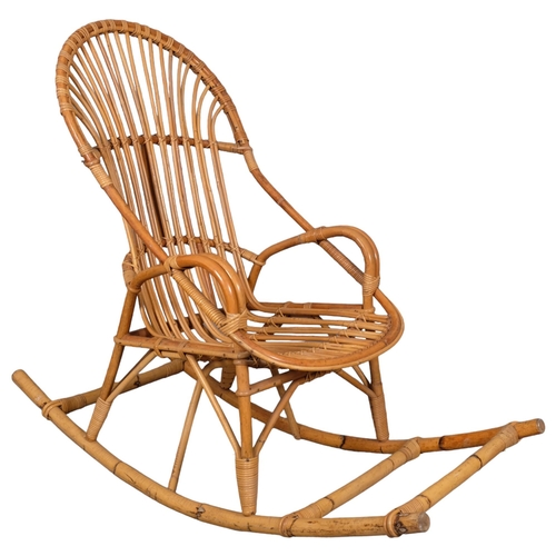 2981 - A mid-century faux-bamboo rocking chair.