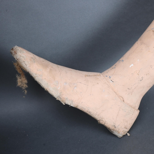 3030 - Human Anatomy : An early 20th Century prosthetic left leg, makers label present but undecipherable, ... 