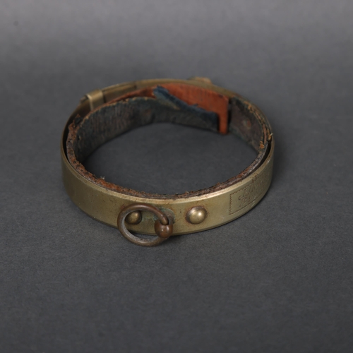 3073 - Curiosity/Macabre : A Victorian metal bespoke Monkey animal collar, with three settings, the collar ... 