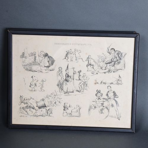 3110 - Two Henry Heath framed 19th century etchings 'Demonology and Witchcraft', both framed, 27.5cm x 36cm... 