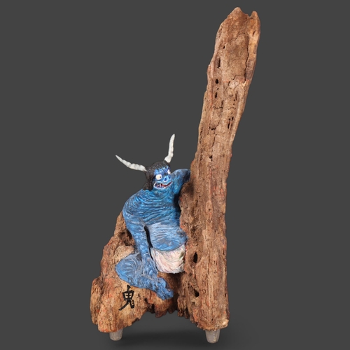 3163 - Curiosity/Macabre : A mixed media sculpture, Oni or The Orge, height 33cm.