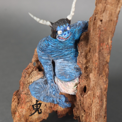 3163 - Curiosity/Macabre : A mixed media sculpture, Oni or The Orge, height 33cm.