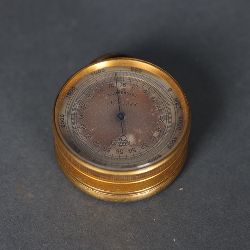 3215 - LUFFT - a brass cased pocket travelling combination barometer, thermometer and compass, dial marked ... 