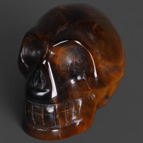 3238 - Human Anatomy: Tigers Eye Human Skull
Hand carved and polished