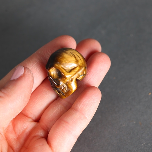 3238 - Human Anatomy: Tigers Eye Human Skull
Hand carved and polished