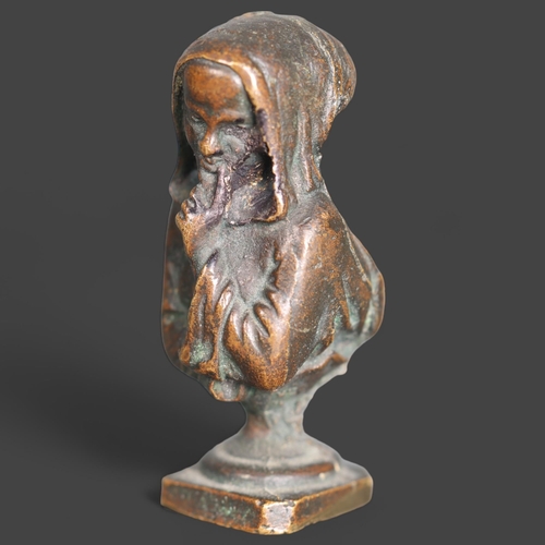 3279 - Bronze Statue of Two Faced Bust :
A solid minature bronze of a two faced bust. One side depicting a ... 