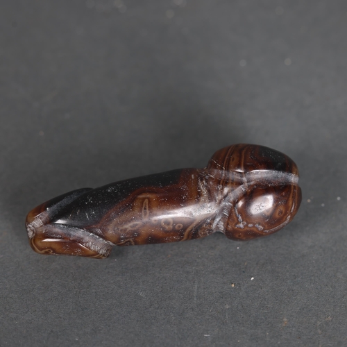 3287 - Curiosity/macabre: Carved Agate Penis Amulet Pendant 
A carved and polished piece of crazy lace agat... 