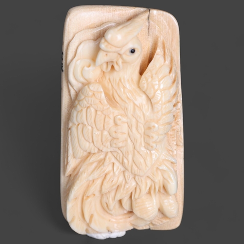 3293 - Netsuke: Onagadori Rooster, carved from Mammoth tusk ivory
Exquisitely carved from this ~15,000 year... 