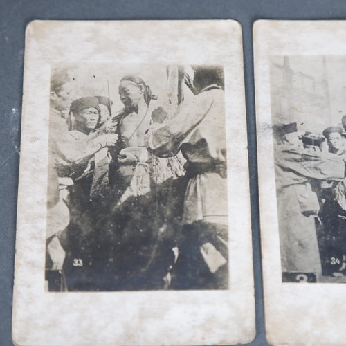 3312 - Curiosity/Macabre : Chinese Torture and Public Execution Photograph Postcards, pair showing Lingchi ... 