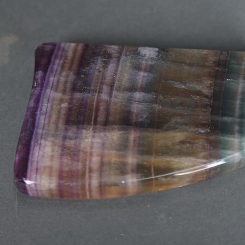 3319 - Natural History : Fluorite specimen slab.
A beautiful slab of polished rainbow fluorite.