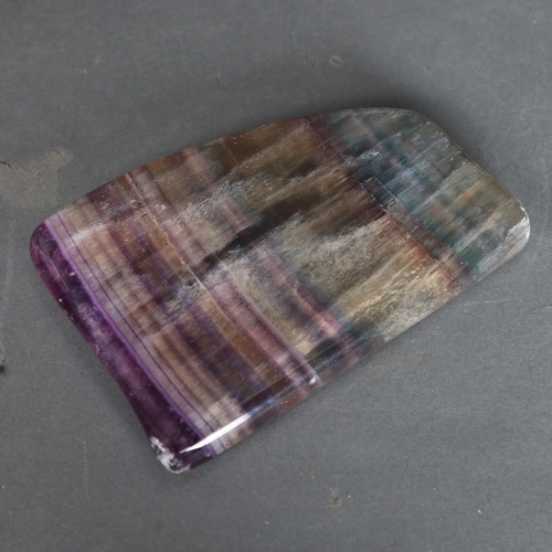 3319 - Natural History : Fluorite specimen slab.
A beautiful slab of polished rainbow fluorite.