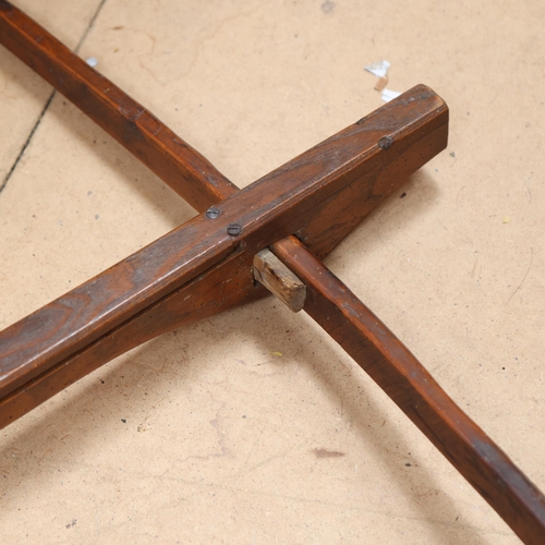 3384 - An Antique apprentice piece wooden crossbow, length 104cm.